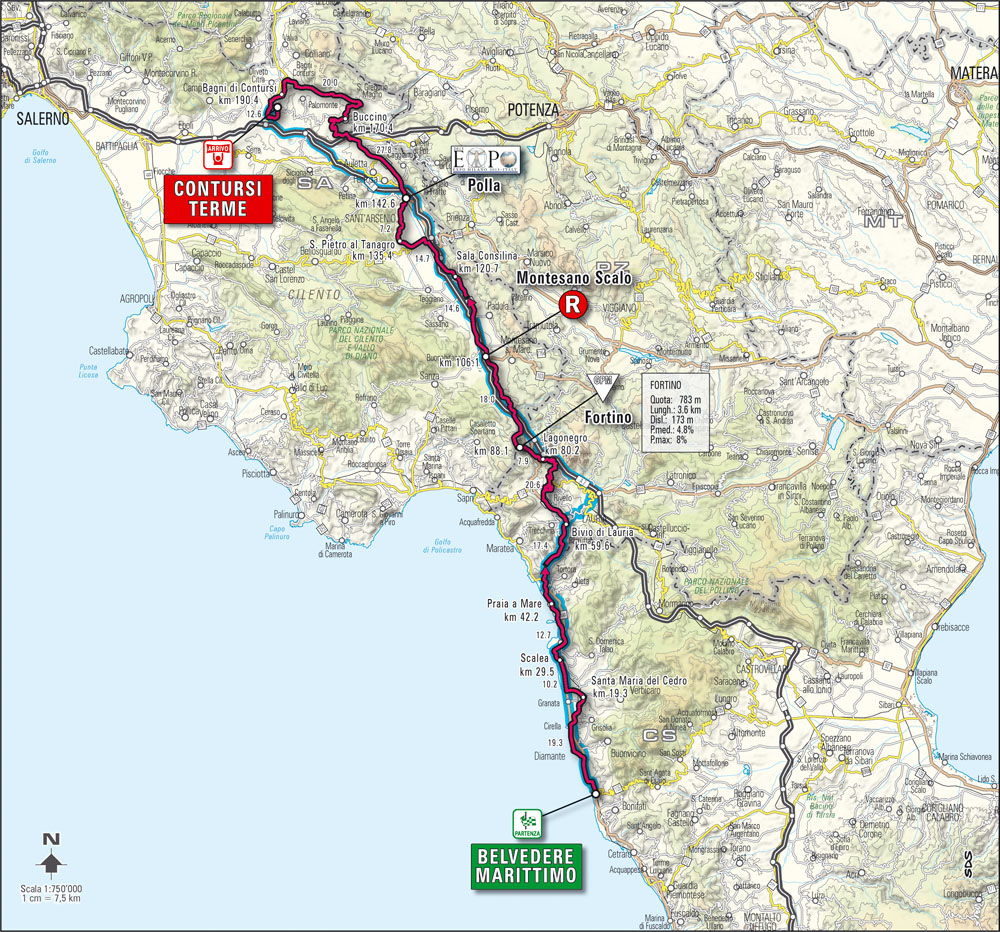Streckenverlauf Giro dItalia 2008 - Etappe 5