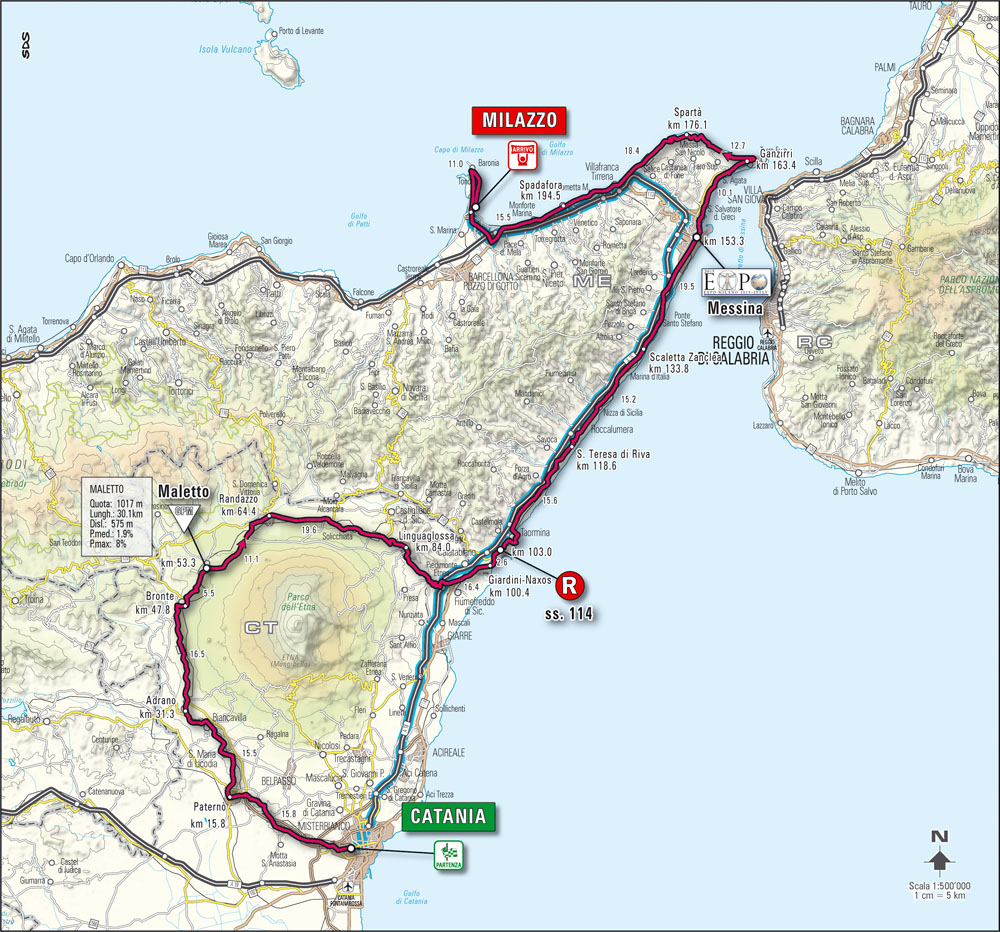 Streckenverlauf Giro dItalia 2008 - Etappe 3