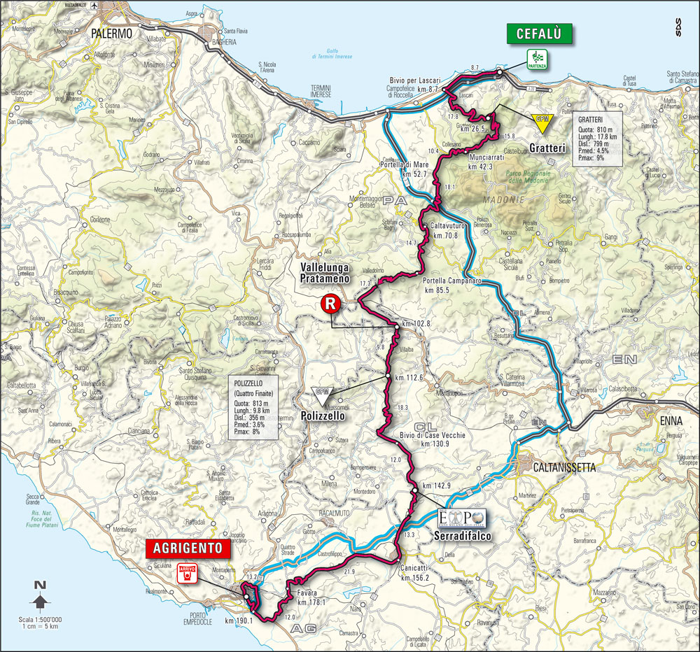 Streckenverlauf Giro d´Italia 2008 - Etappe 2