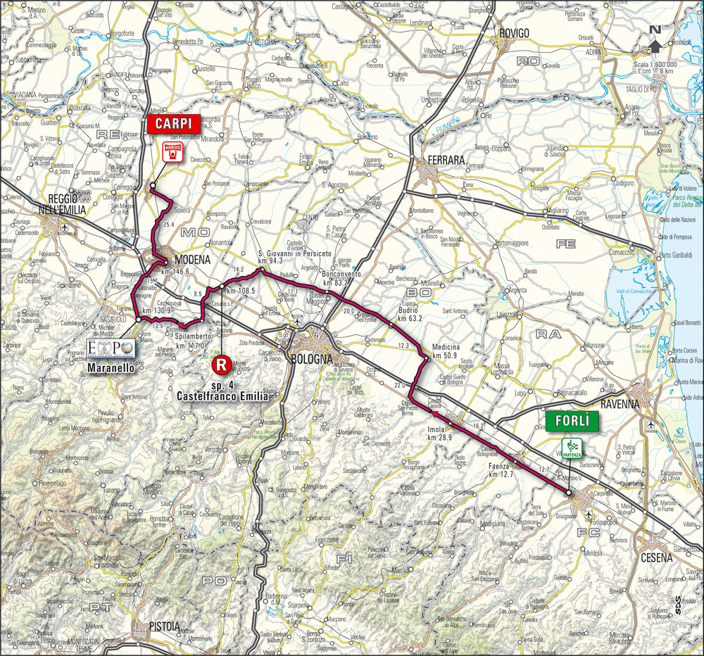 Streckenverlauf Giro dItalia 2008 - Etappe 12