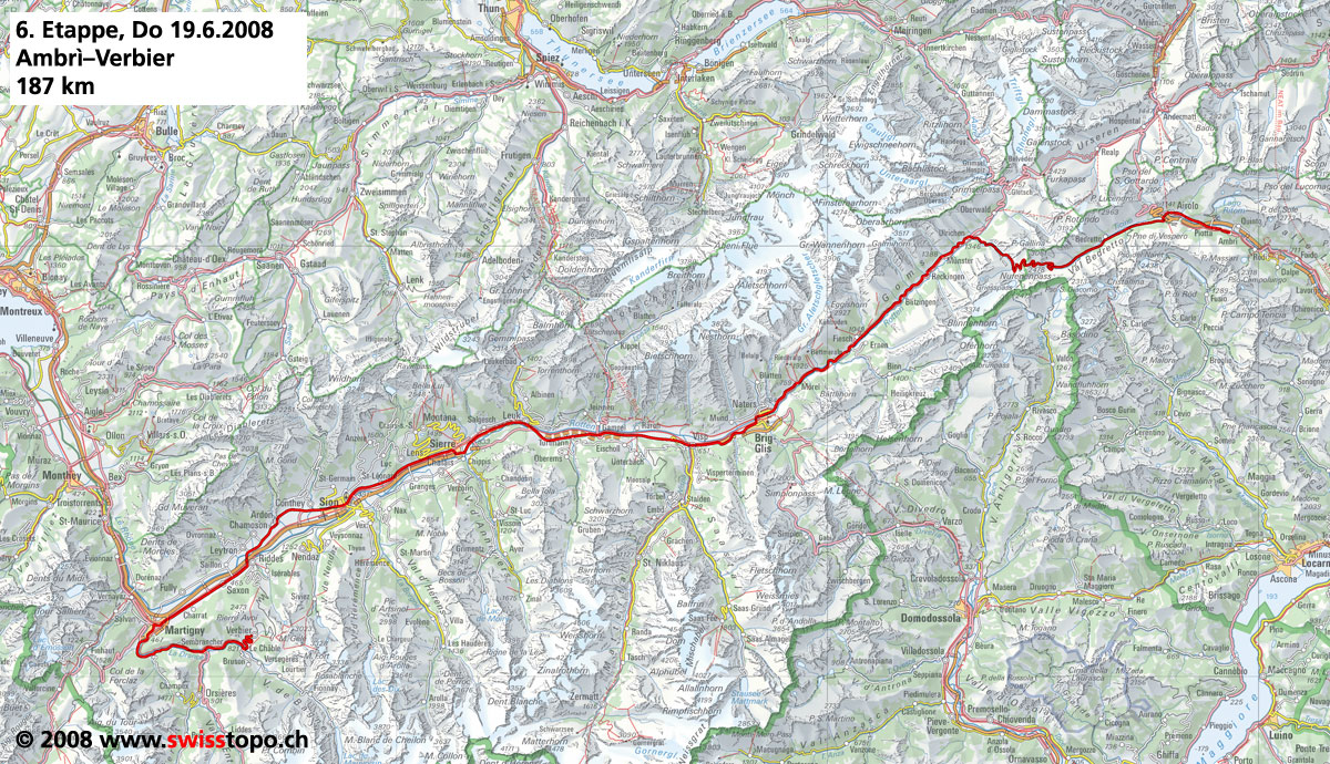 Streckenverlauf Tour de Suisse 2008 - Etappe 6