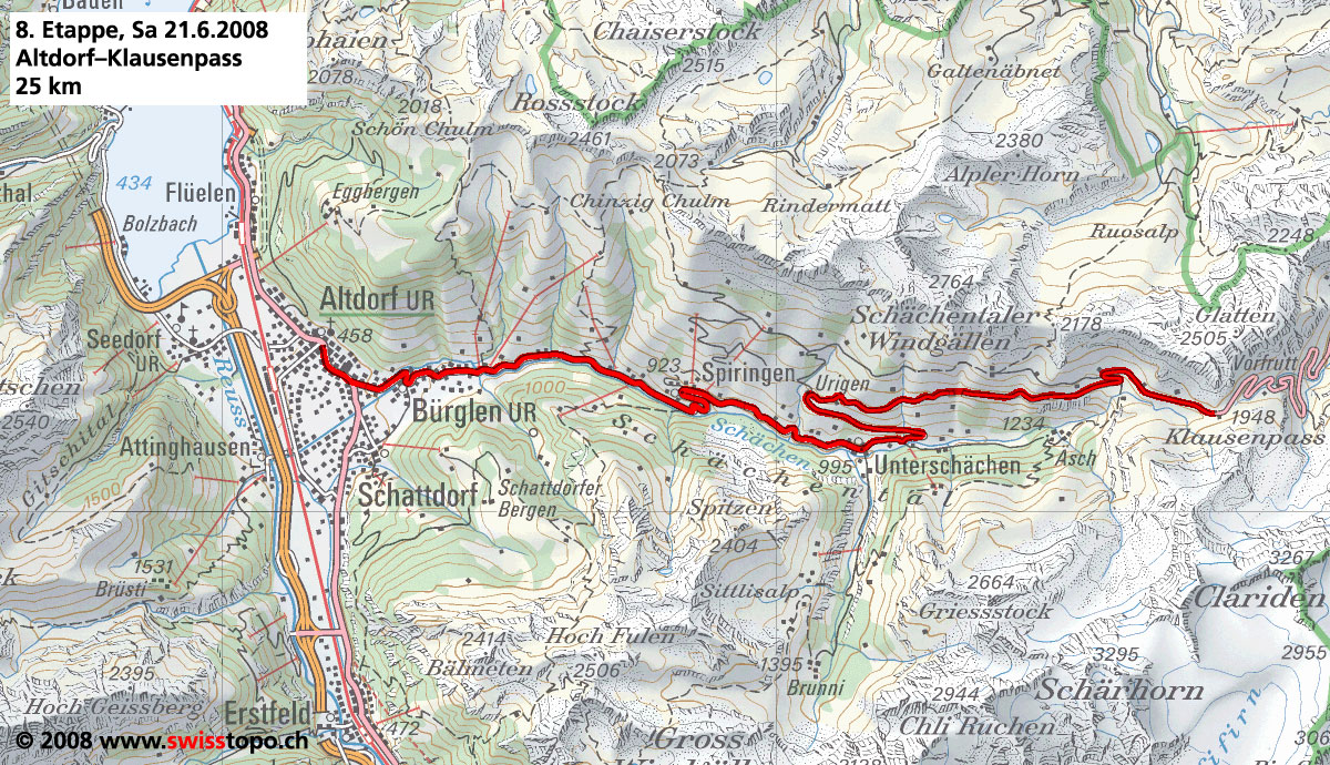 Streckenverlauf Tour de Suisse 2008 - Etappe 8