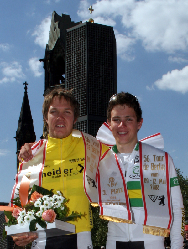 Travis Meyer, Sieger Tour de Berlin, Matt King, 3. Platz, 56. Tour de Berlin 2008, 5. Etappe. Foto: Adriano Coco
