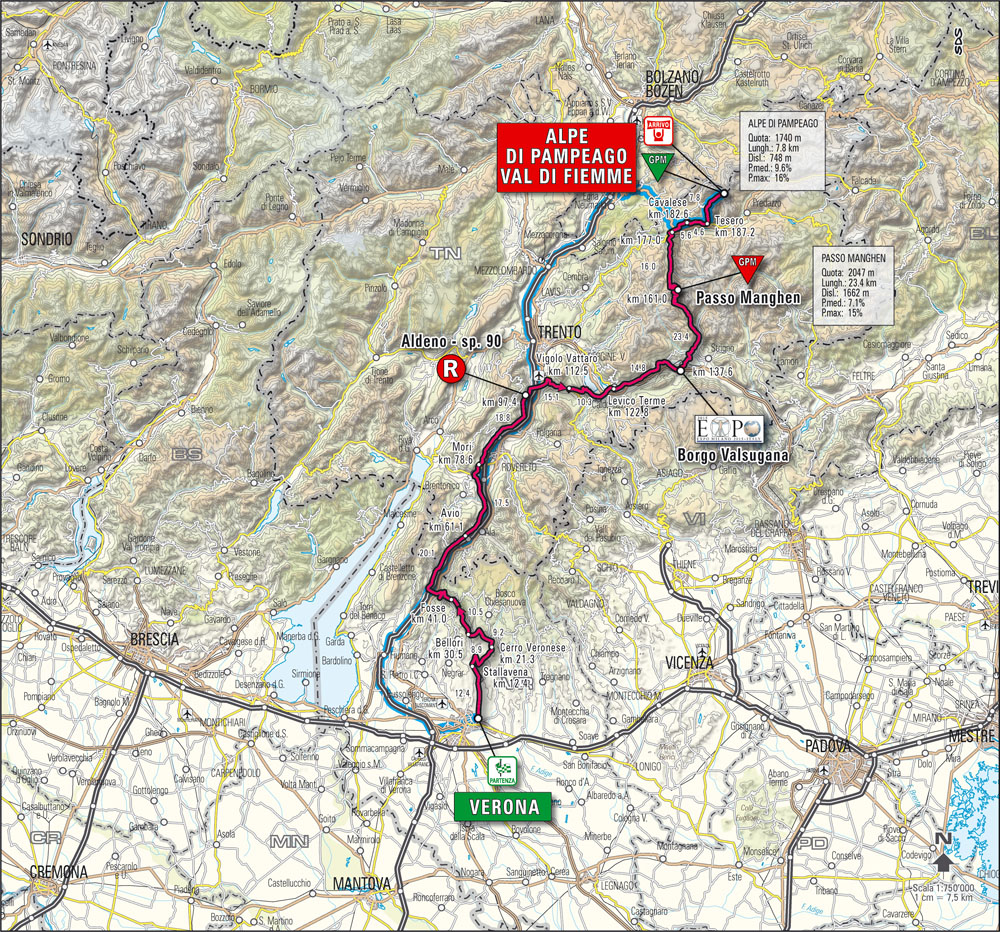 Streckenverlauf Giro dItalia 2008 - Etappe 14