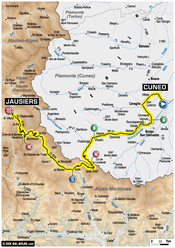 Streckenverlauf Tour de France 2008- Etappe 16