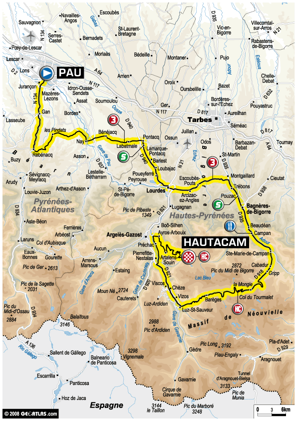 Streckenverlauf Tour de France 2008- Etappe 10