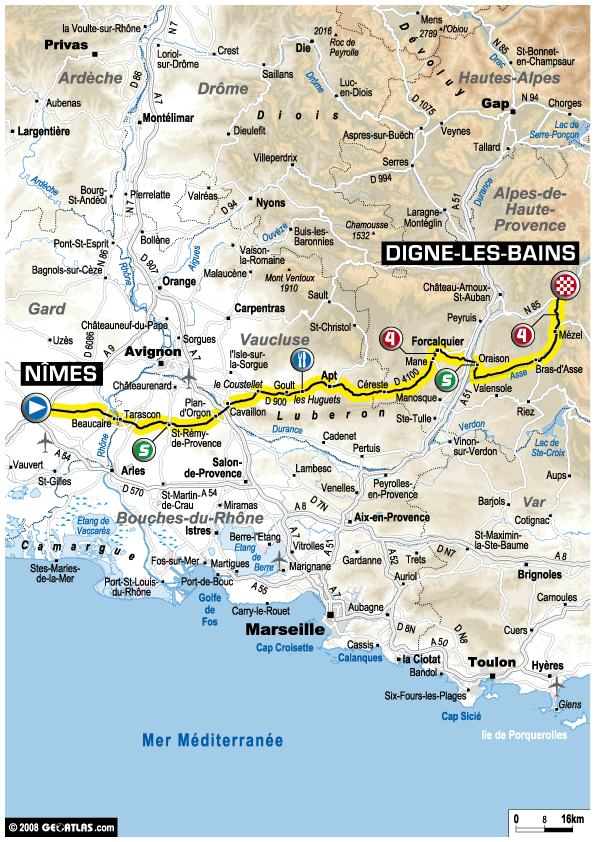 Streckenverlauf Tour de France 2008- Etappe 14