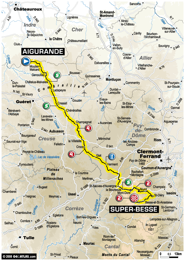 Streckenverlauf Tour de France 2008- Etappe 6
