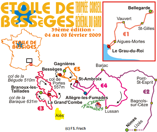 Streckenverlauf Etoile de Bessges 2009