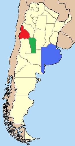 Die argentinischen Provinzen San Luis, San Juan und Buenos Aires
