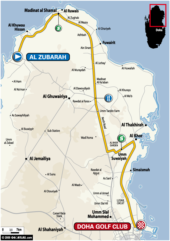 Streckenverlauf Tour of Qatar 2009 - Etappe 3