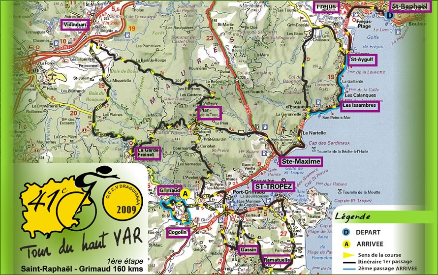 Streckenverlauf Tour cycliste international du Haut Var 2009 - Etappe 1
