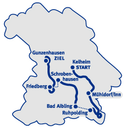Streckenverlauf Bayern-Rundfahrt 2009