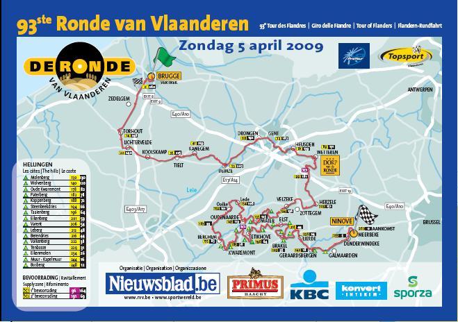 Streckenverlauf Ronde Van Vlaanderen 2009