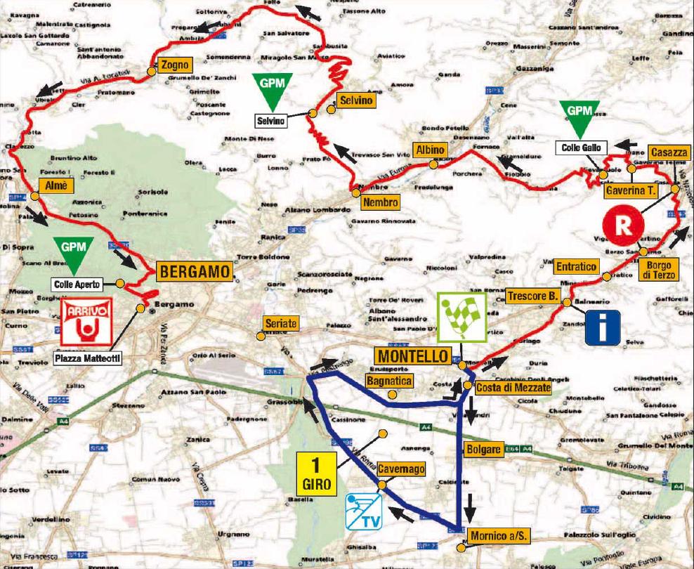 Streckenverlauf Settimana Ciclistica Lombarda 2009 - Etappe 6