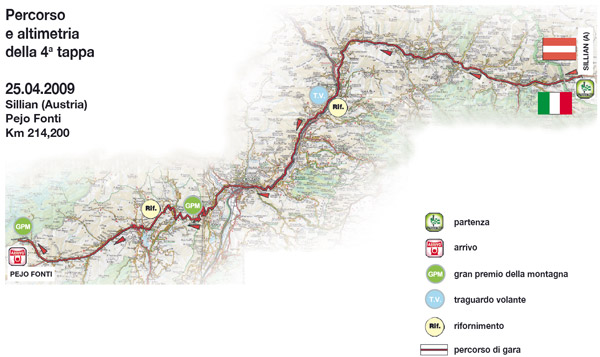 Streckenverlauf Giro del Trentino 2009 - Etappe 4