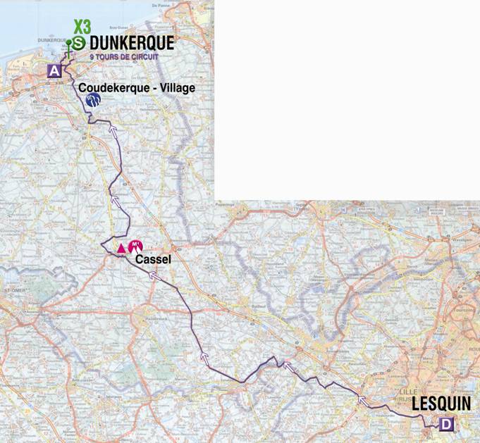 Streckenverlauf 4 Jours de Dunkerque 2009 - Etappe 6, Teil 1