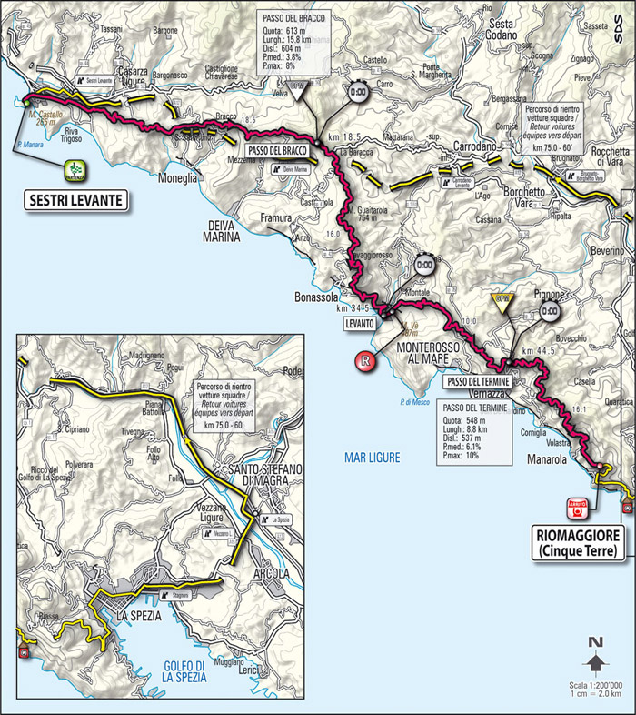 Streckenverlauf Giro dItalia 2009 - Etappe 12