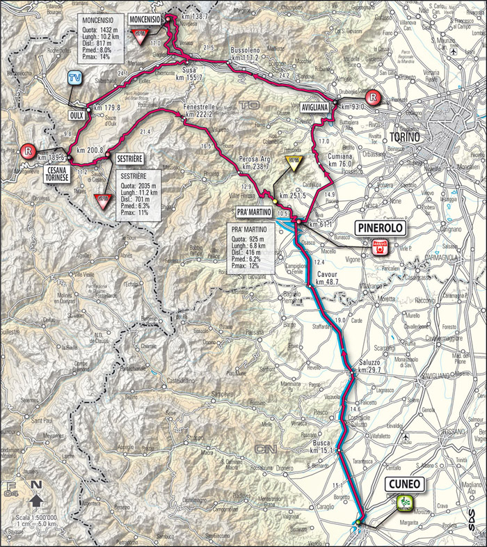 Streckenverlauf Giro dItalia 2009 - Etappe 10