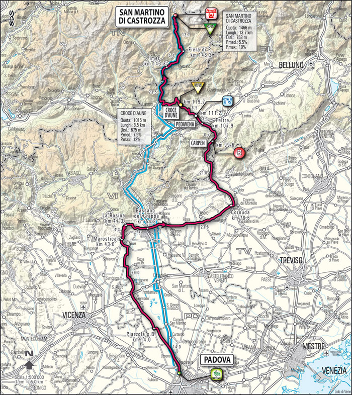 Streckenverlauf Giro dItalia 2009 - Etappe 4