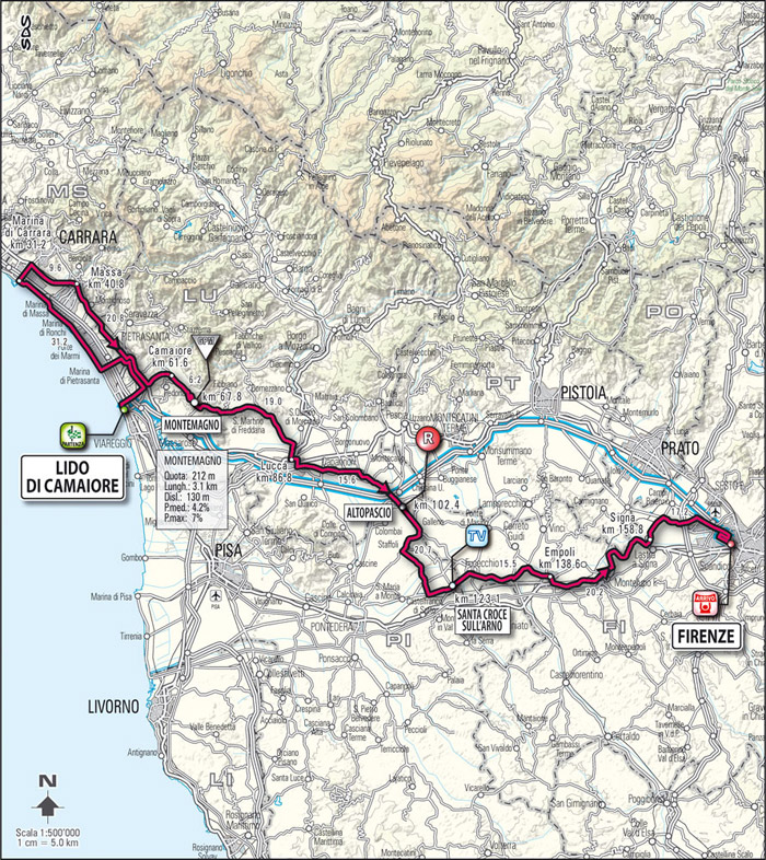 Streckenverlauf Giro dItalia 2009 - Etappe 13