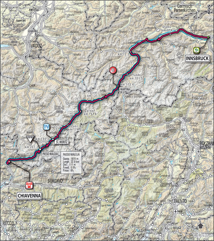 Streckenverlauf Giro d´Italia 2009 - Etappe 7