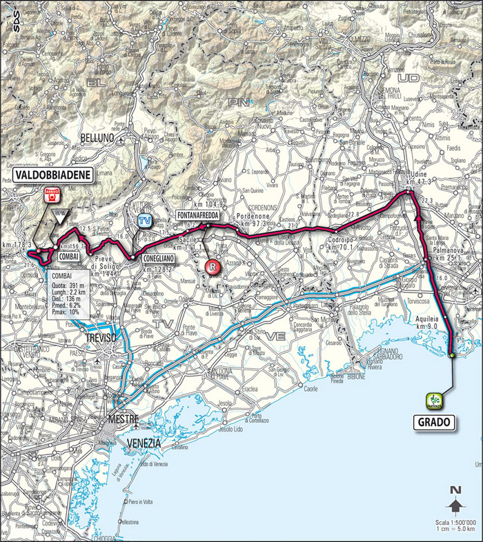 Streckenverlauf Giro d´Italia 2009 - Etappe 3