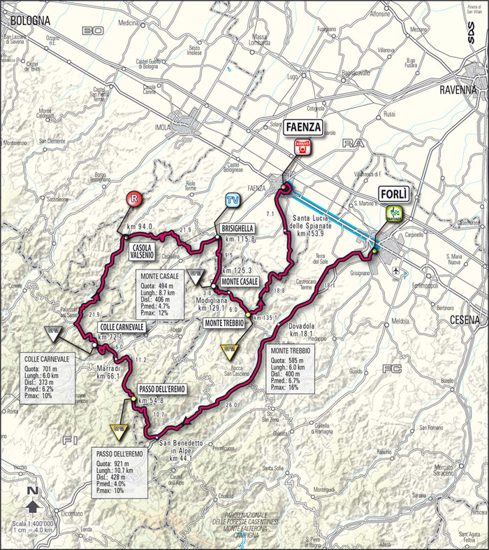 Streckenverlauf Giro dItalia 2009 - Etappe 15