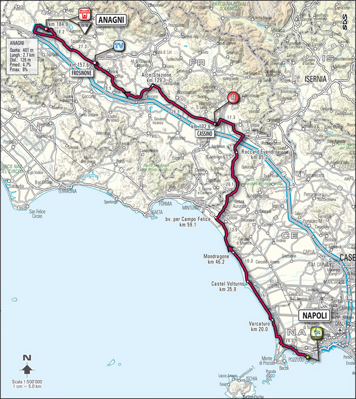 Streckenverlauf Giro d´Italia 2009 - Etappe 20