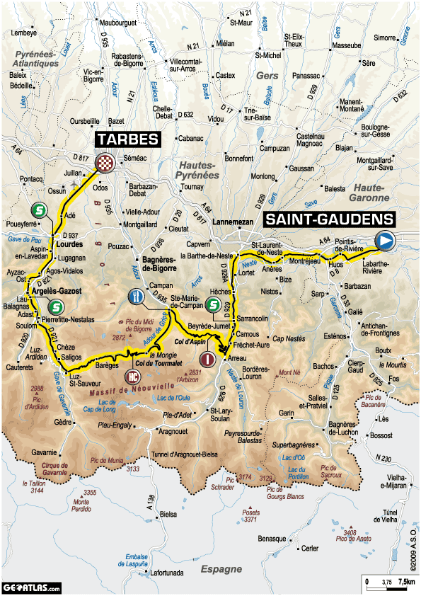 Streckenverlauf Tour de France 2009 - Etappe 9