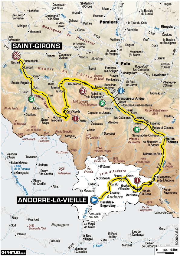 Streckenverlauf Tour de France 2009 - Etappe 8