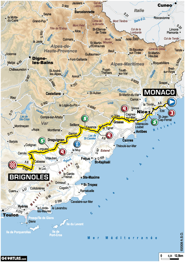 Streckenverlauf Tour de France 2009 - Etappe 2