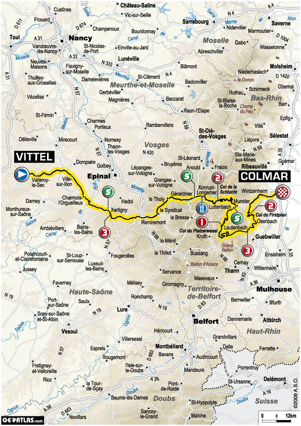 Streckenverlauf Tour de France 2009 - Etappe 13