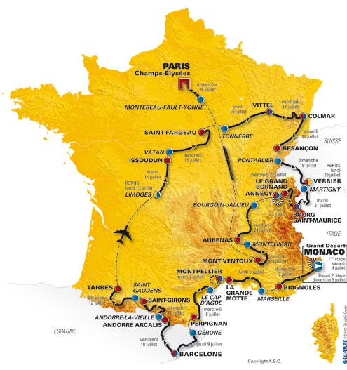Tour de France - Übersichtskarte