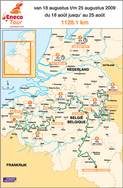 Streckenverlauf Eneco Tour 2009