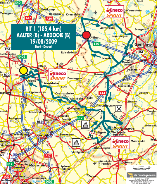 Streckenverlauf Eneco Tour 2009 - Etappe 1