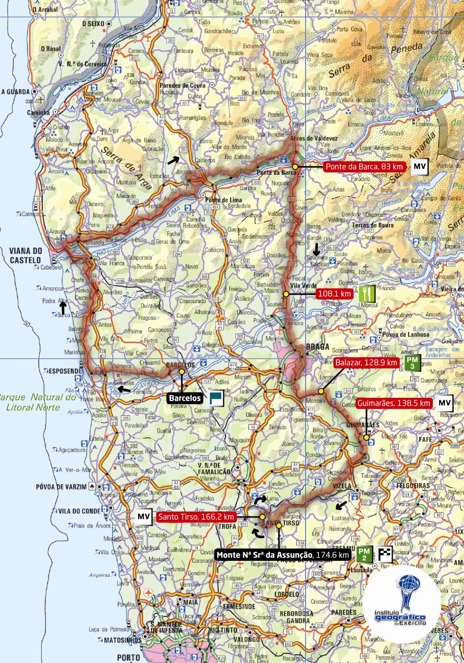 Streckenverlauf Volta a Portugal em Bicicleta 2009 - Etappe 6