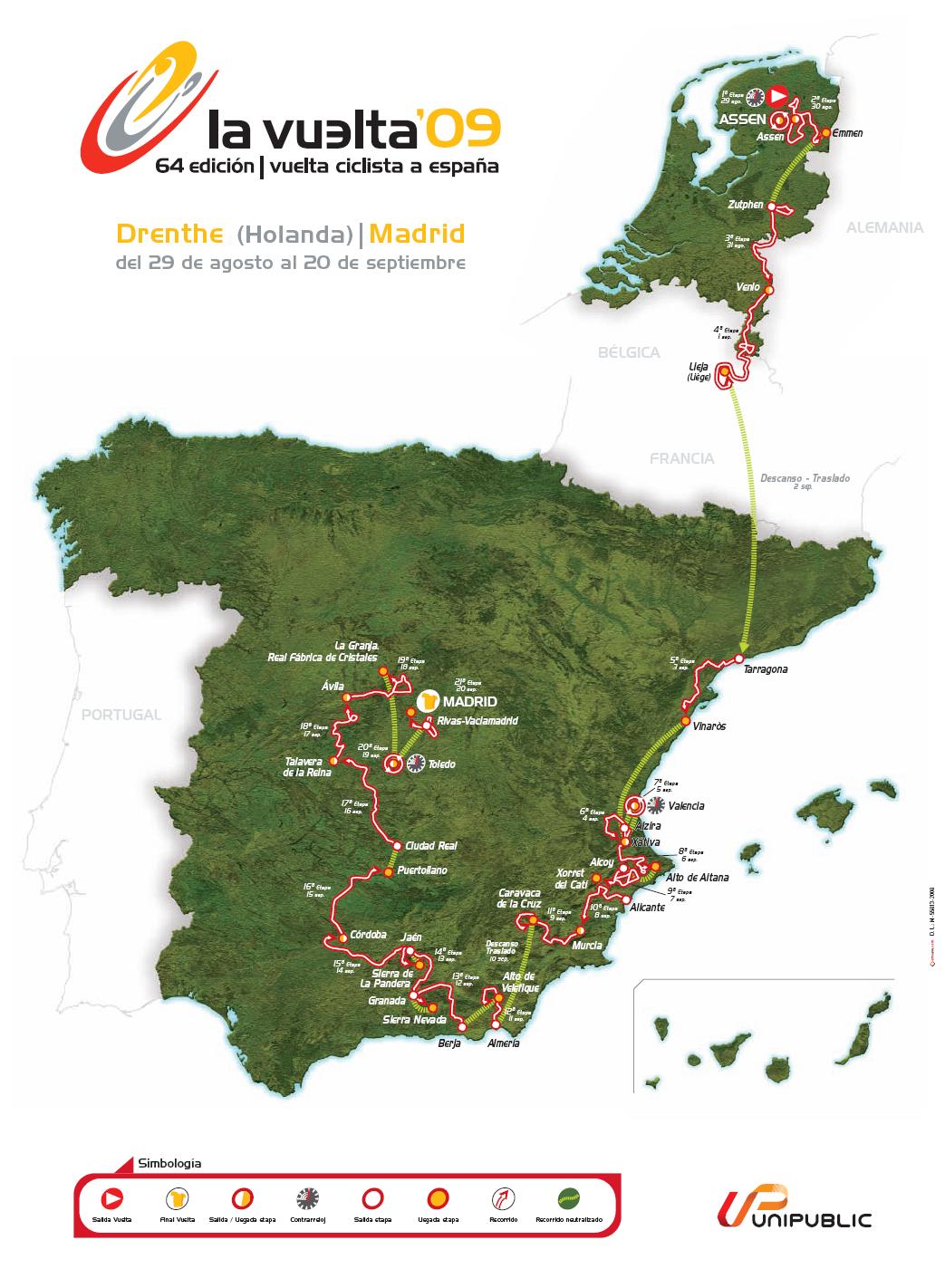 Streckenverlauf Vuelta a Espaa 2009