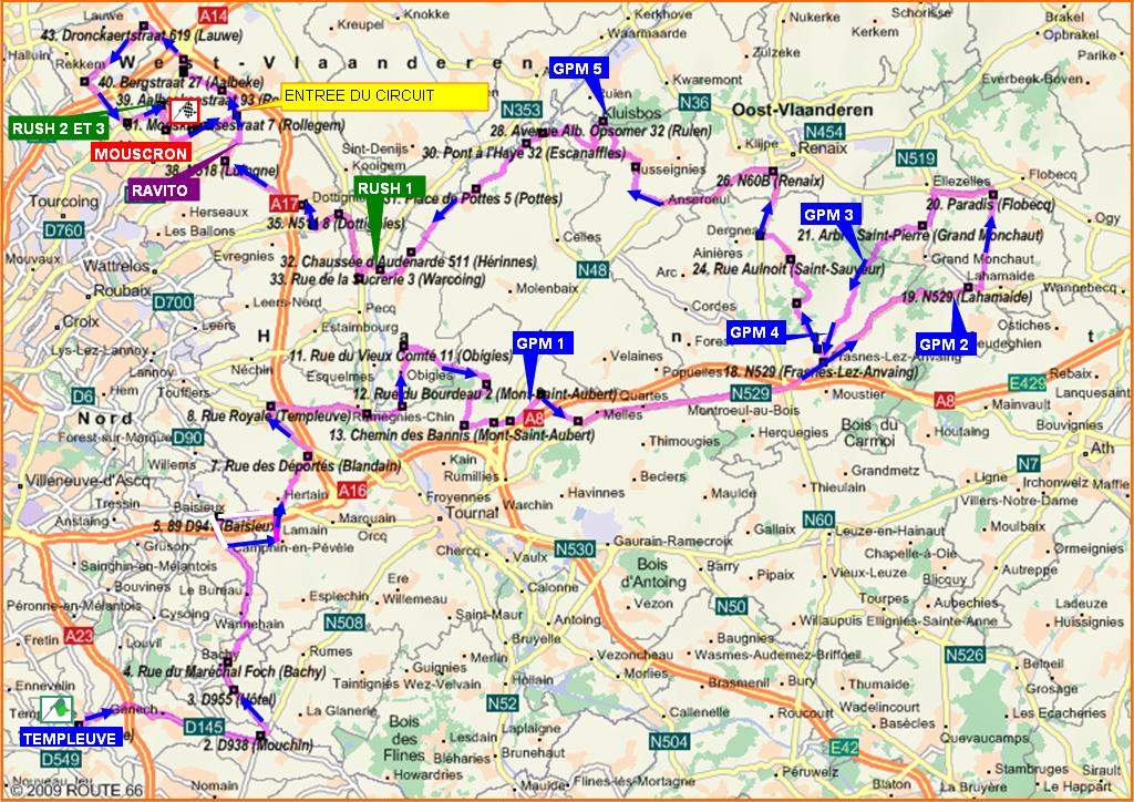 Streckenverlauf Circuit Franco-Belge 2009 - Etappe 1