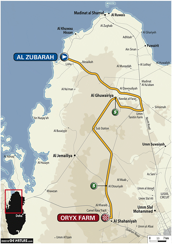 Streckenverlauf Ladies Tour of Qatar 2010 - Etappe 2