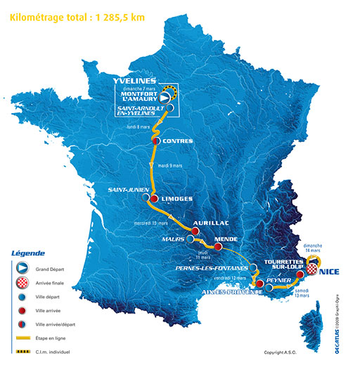 ASO verkndet Etappendetails fr Paris-Nizza, Katar- und Oman-Rundfahrt
