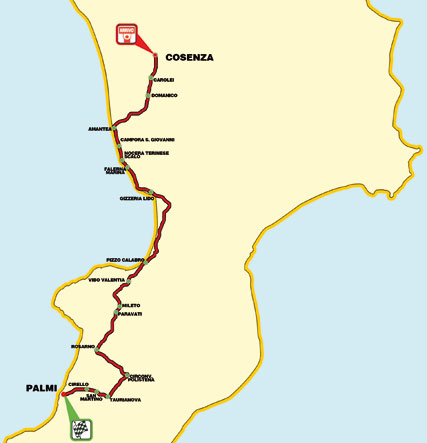 Streckenverlauf Giro della Provincia di Reggio Calabria - Challenge Calabria 2010 - Etappe 1