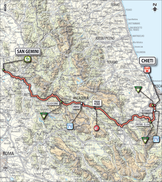 Streckenverlauf Tirreno - Adriatico 2010 - Etappe 4