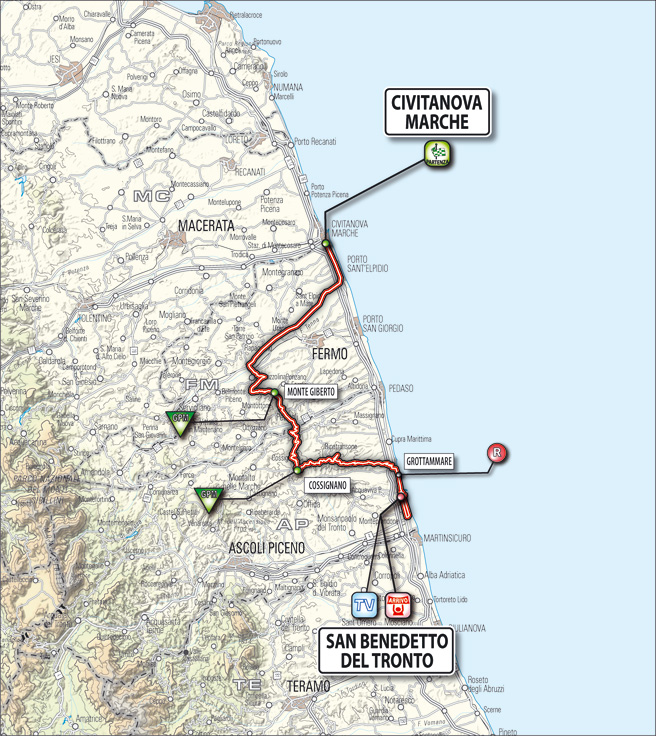 Streckenverlauf Tirreno - Adriatico 2010 - Etappe 7