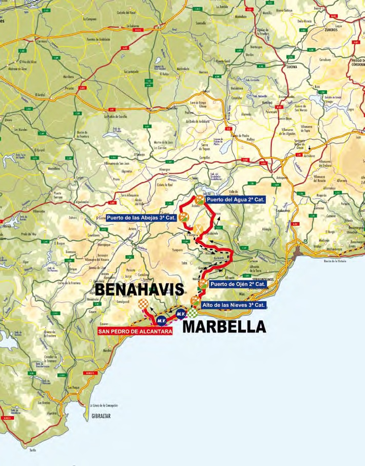 Streckenverlauf Vuelta a Andalucia Ruta Ciclista Del Sol 2010 - Etappe 3