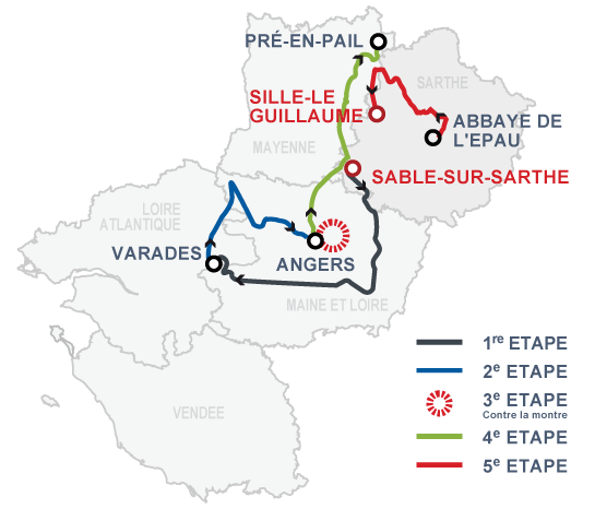 Streckenverlauf Circuit Cycliste Sarthe - Pays de la Loire 2010