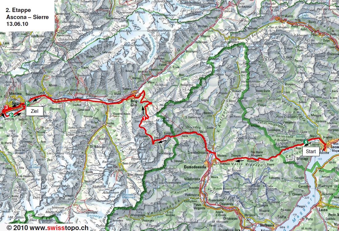 Streckenverlauf Tour de Suisse 2010 - Etappe 2
