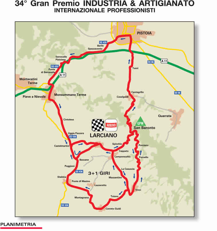 Streckenverlauf GP Industria & Artigianato 2010