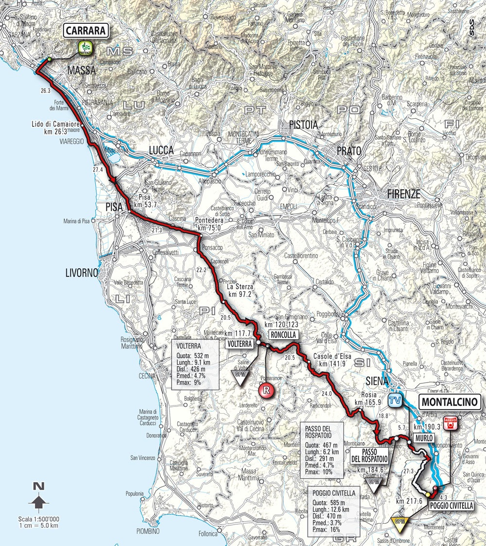 Streckenverlauf Giro dItalia 2010 - Etappe 7