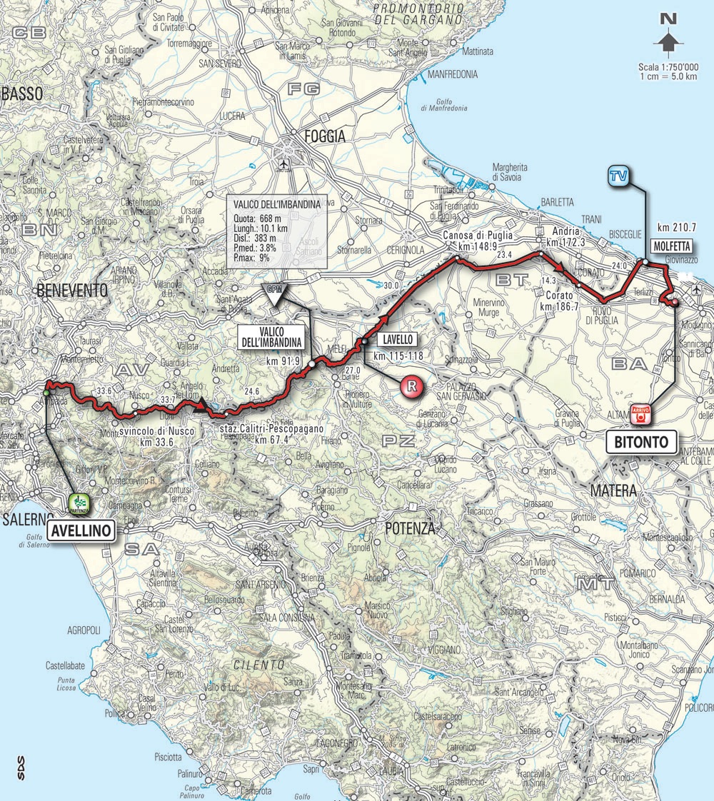 Streckenverlauf Giro dItalia 2010 - Etappe 10